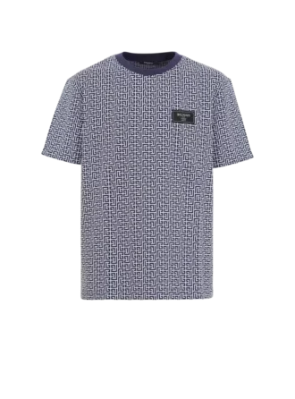 T-Shirt mit Monogramm und Balmain Couture-Label