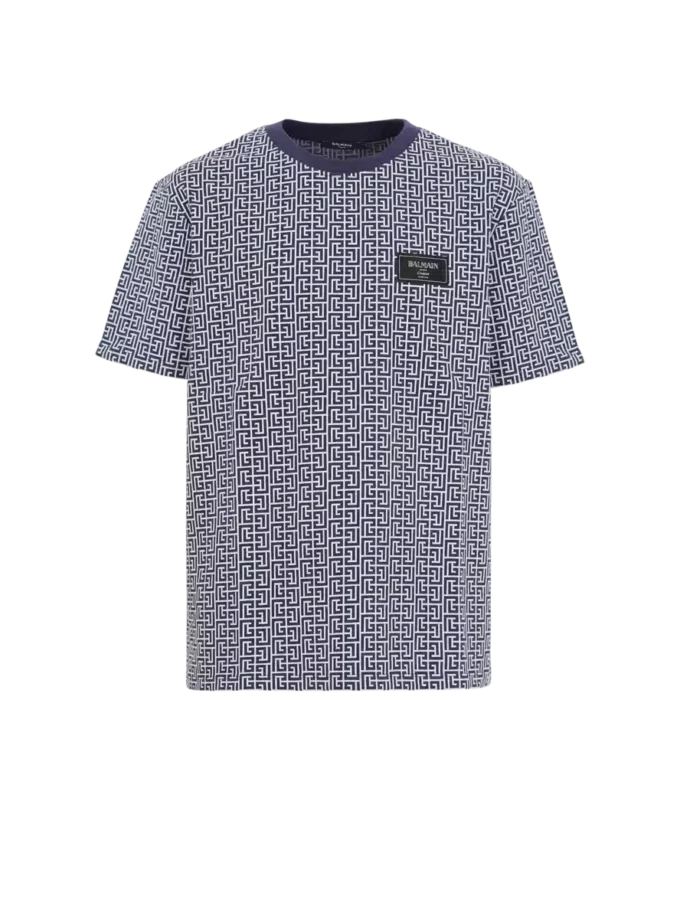 T-Shirt mit Monogramm und Balmain Couture-Label T-Shirt mit Monogramm und Balmain Couture-Label