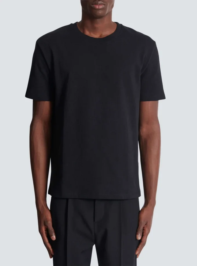 T-Shirt mit Vintage-Gel-Logo von Balmain T-Shirt mit Vintage-Gel-Logo von Balmain