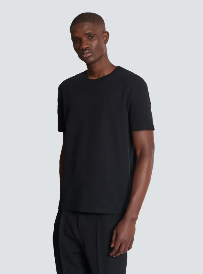 T-Shirt mit Vintage-Gel-Logo von Balmain T-Shirt mit Vintage-Gel-Logo von Balmain