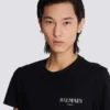 T-Shirt mit Vintage-Gel-Logo von Balmain T-Shirt mit Vintage-Gel-Logo von Balmain