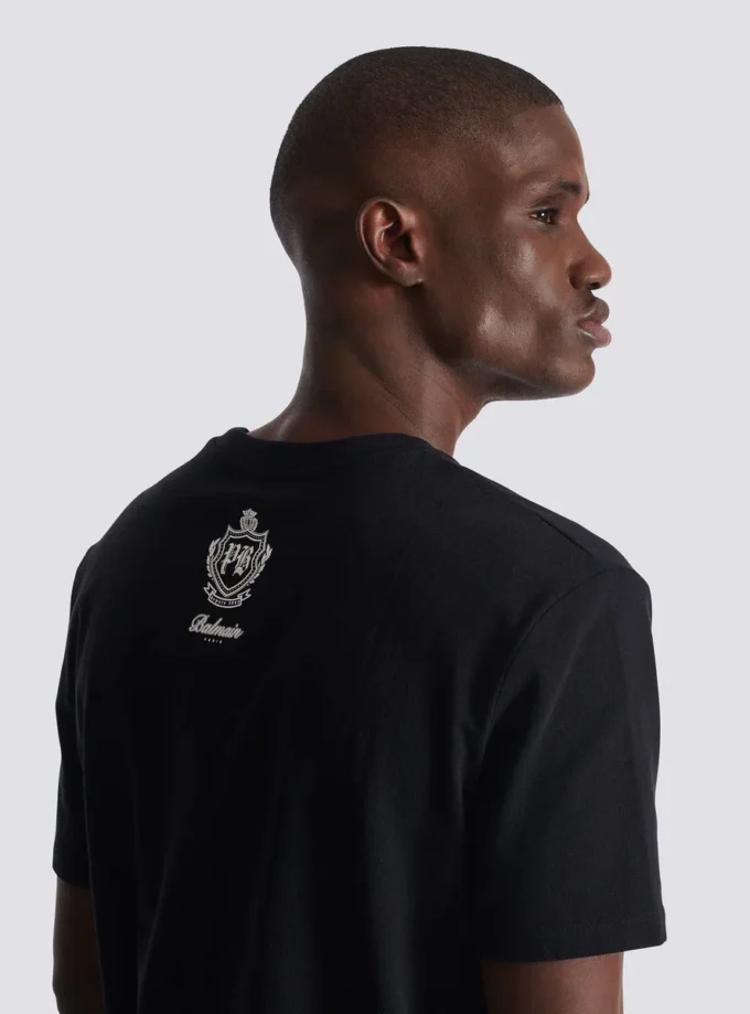 T-Shirt mit Vintage-Gel-Logo von Balmain T-Shirt mit Vintage-Gel-Logo von Balmain