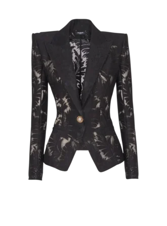 Taillierte Spitzenjacke mit 1 Knopf