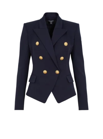 Taillierte Wolljacke mit 6 Knöpfen