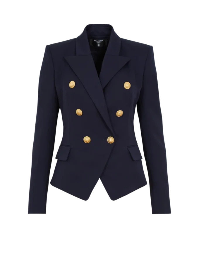 Taillierte Wolljacke mit 6 Knöpfen