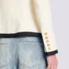 Taillierte zweifarbige Jacke mit Korbmuster
