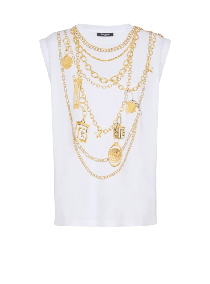 Tanktop mit Collier-Print im Trompe-l’œil-Stil