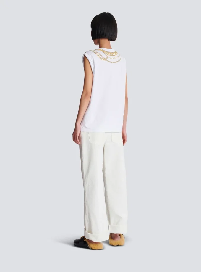 Tanktop mit Collier-Print im Trompe-l’œil-Stil