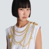 Tanktop mit Collier-Print im Trompe-l’œil-Stil