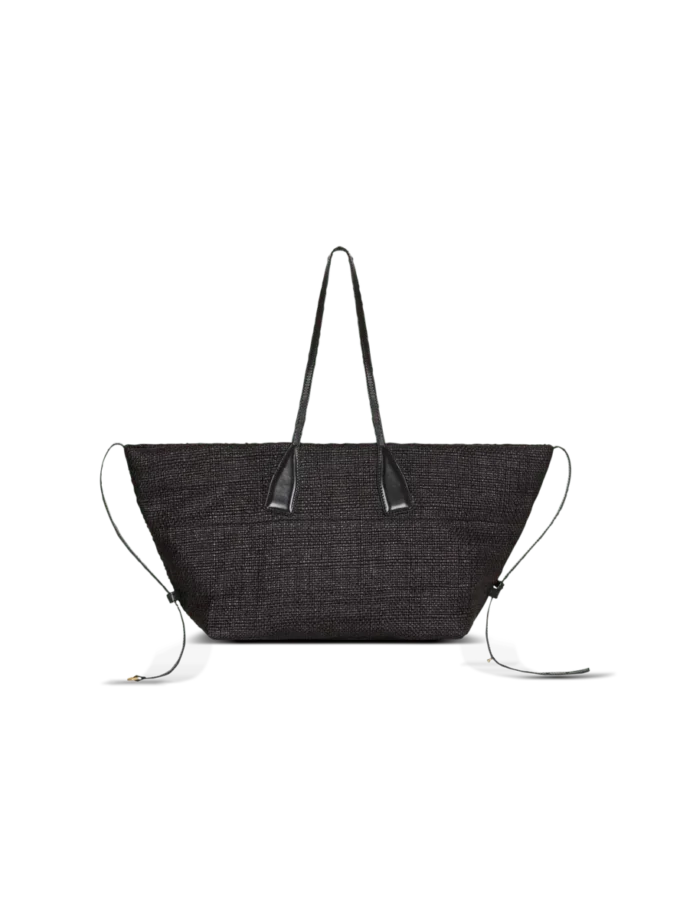 Track-Tasche aus Raffia und Kalbsleder Track-Tasche aus Raffia und Kalbsleder