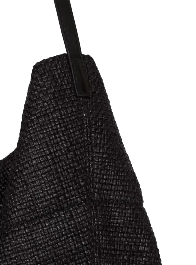 Track-Tasche aus Raffia und Kalbsleder Track-Tasche aus Raffia und Kalbsleder