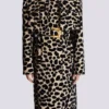 Trenchcoat mit Gürtel aus Jacquard mit Leopardenmuster Trenchcoat mit Gürtel aus Jacquard mit Leopardenmuster