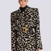 Trenchcoat mit Gürtel aus Jacquard mit Leopardenmuster Trenchcoat mit Gürtel aus Jacquard mit Leopardenmuster
