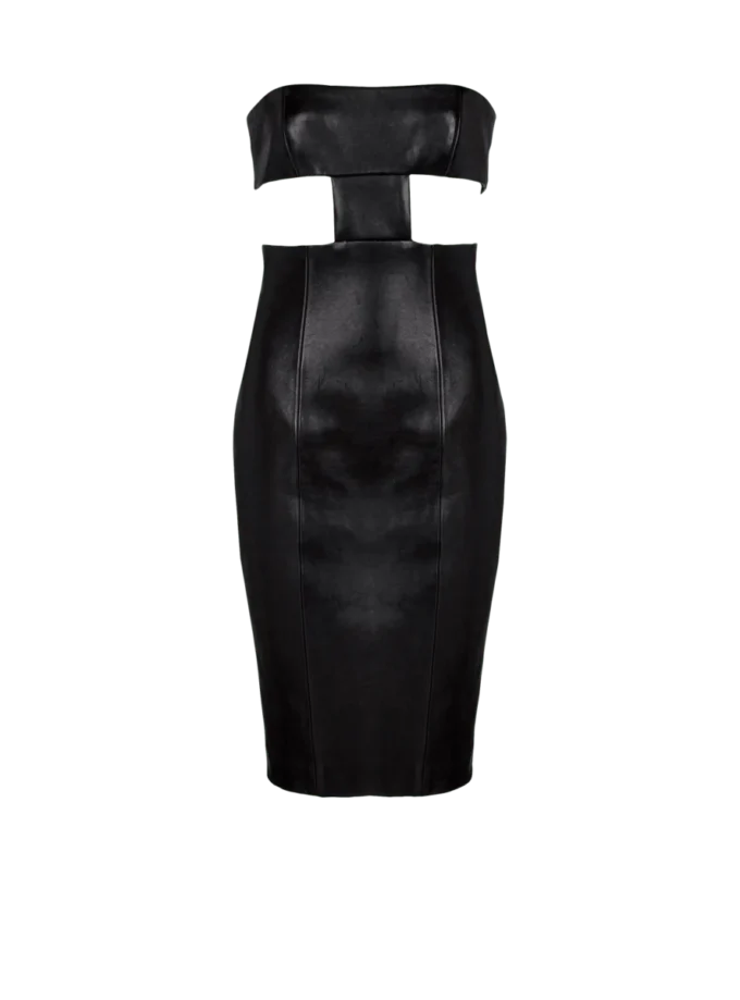 Trägerloses Kleid aus Lammleder Trägerloses Kleid aus Lammleder