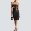 Trägerloses Kleid aus Lammleder Trägerloses Kleid aus Lammleder