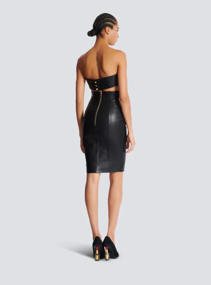 Trägerloses Kleid aus Lammleder Trägerloses Kleid aus Lammleder