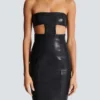 Trägerloses Kleid aus Lammleder Trägerloses Kleid aus Lammleder