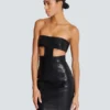 Trägerloses Kleid aus Lammleder Trägerloses Kleid aus Lammleder