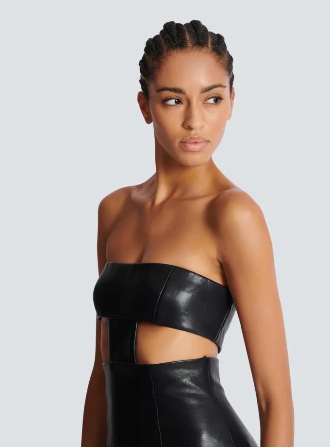 Trägerloses Kleid aus Lammleder Trägerloses Kleid aus Lammleder