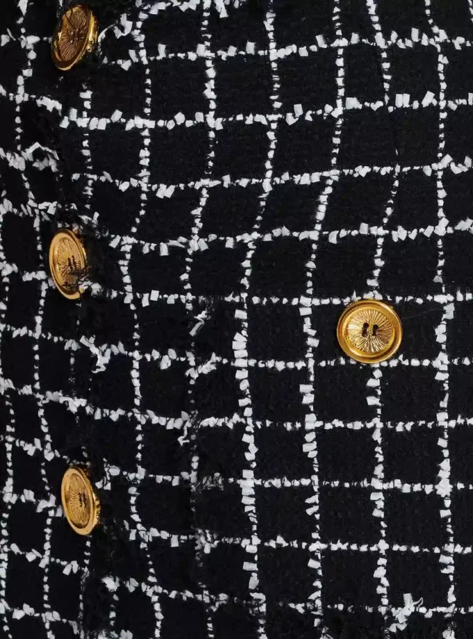 Tweed-Bleistiftrock mit Knöpfen Tweed-Bleistiftrock mit Knöpfen