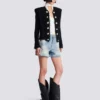 Tweedjacke mit durchgehendem Saum Tweedjacke mit durchgehendem Saum