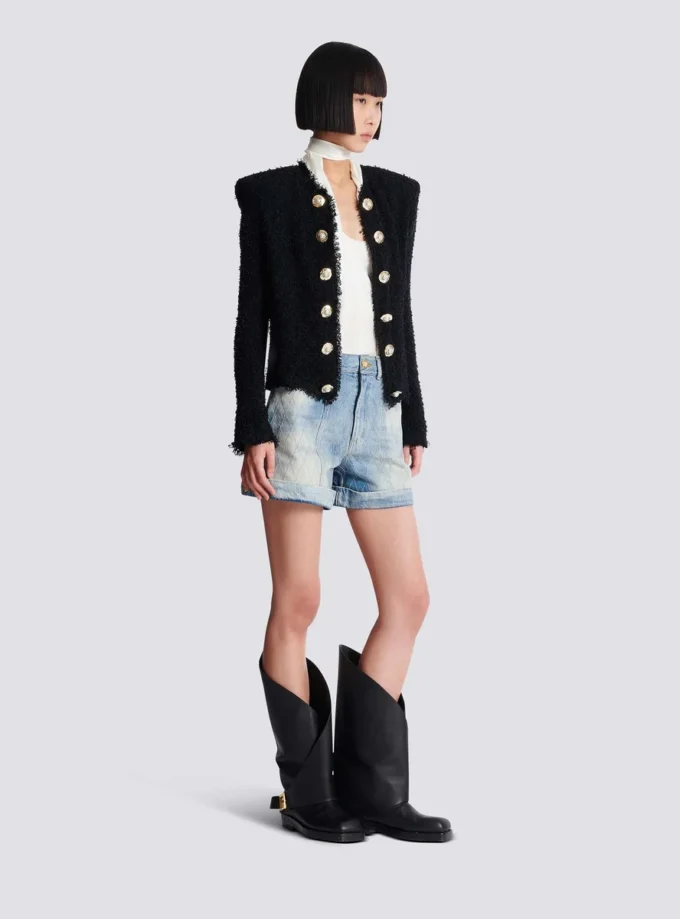 Tweedjacke mit durchgehendem Saum Tweedjacke mit durchgehendem Saum
