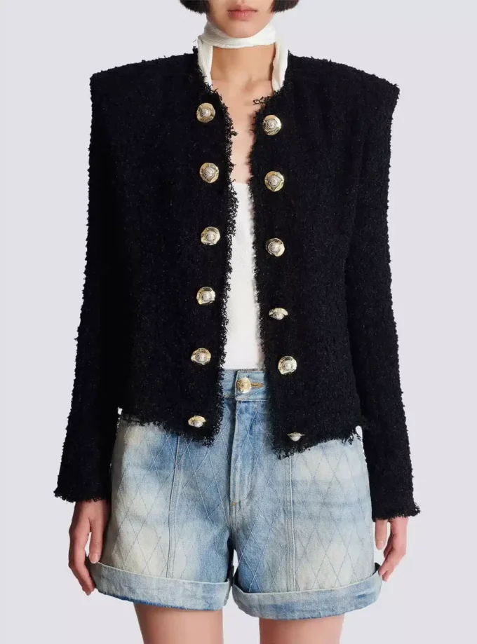 Tweedjacke mit durchgehendem Saum Tweedjacke mit durchgehendem Saum