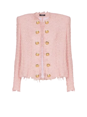 Tweedjacke mit durchgehender Paillettenverzierung