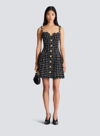 Tweedkleid mit Kettenträgern Tweedkleid mit Kettenträgern
