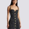 Tweedkleid mit Kettenträgern