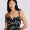 Tweedkleid mit Kettenträgern
