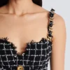 Tweedkleid mit Kettenträgern