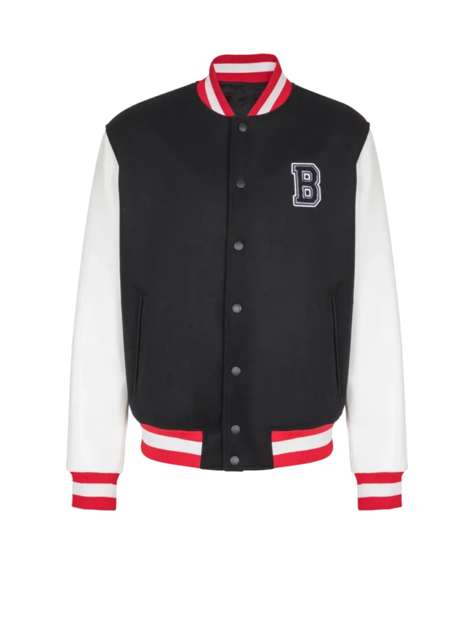Varsity-Jacke aus Wolle und Kunstleder Varsity-Jacke aus Wolle und Kunstleder