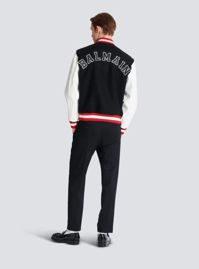 Varsity-Jacke aus Wolle und Kunstleder Varsity-Jacke aus Wolle und Kunstleder