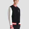 Varsity-Jacke aus Wolle und Kunstleder Varsity-Jacke aus Wolle und Kunstleder