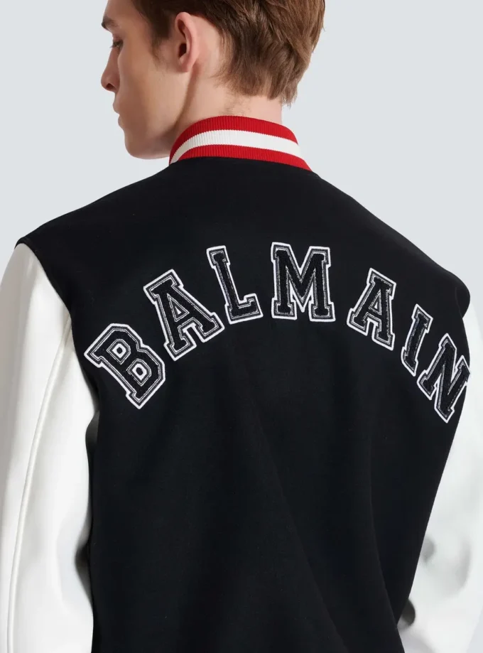 Varsity-Jacke aus Wolle und Kunstleder Varsity-Jacke aus Wolle und Kunstleder