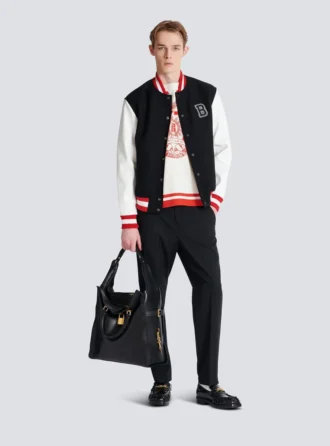 Varsity-T-Shirt mit Balmain Écusson-Print