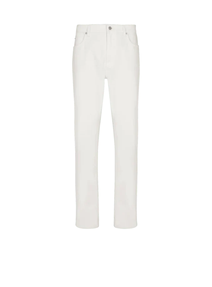 Weiße Jeans mit geradem Schnitt Weiße Jeans mit geradem Schnitt