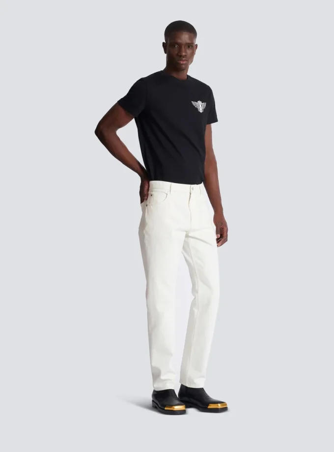 Weiße Jeans mit geradem Schnitt Weiße Jeans mit geradem Schnitt