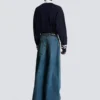 Weite Jeanshose aus verblasstem Denim Weite Jeanshose aus verblasstem Denim