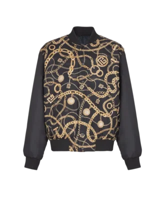 Wendbare Bomberjacke mit Chaînes-Muster