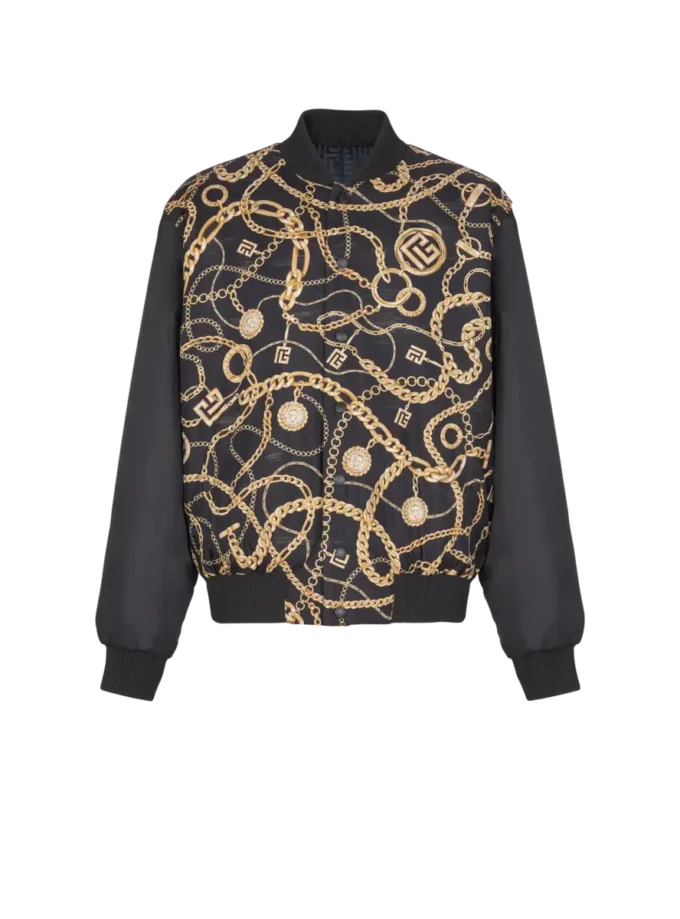 Wendbare Bomberjacke mit Chaînes-Muster Wendbare Bomberjacke mit Chaînes-Muster