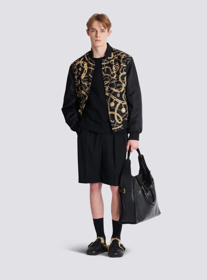 Wendbare Bomberjacke mit Chaînes-Muster Wendbare Bomberjacke mit Chaînes-Muster