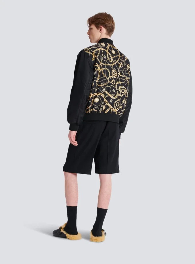 Wendbare Bomberjacke mit Chaînes-Muster Wendbare Bomberjacke mit Chaînes-Muster