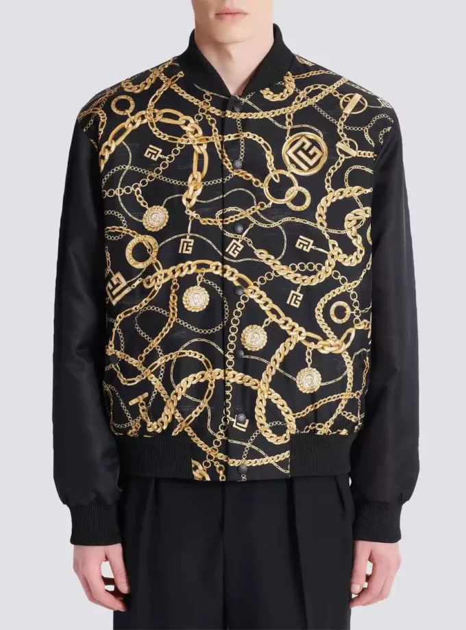 Wendbare Bomberjacke mit Chaînes-Muster Wendbare Bomberjacke mit Chaînes-Muster
