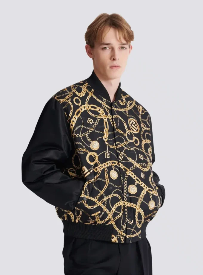 Wendbare Bomberjacke mit Chaînes-Muster Wendbare Bomberjacke mit Chaînes-Muster