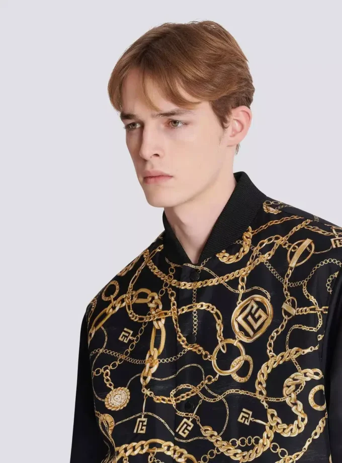 Wendbare Bomberjacke mit Chaînes-Muster Wendbare Bomberjacke mit Chaînes-Muster