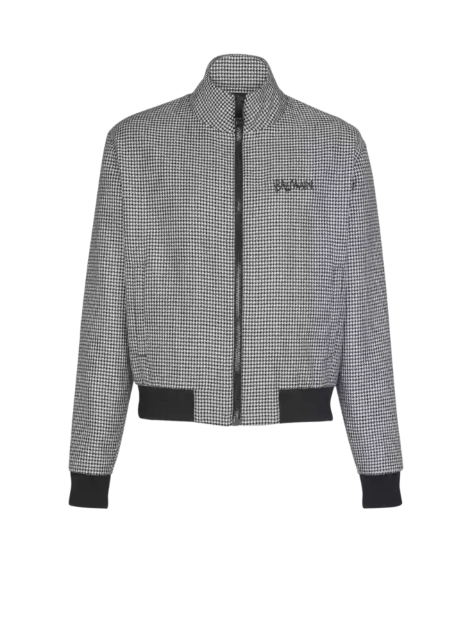 Wolljacke mit Hahnentrittmuster Wolljacke mit Hahnentrittmuster