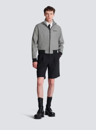 Wolljacke mit Hahnentrittmuster Wolljacke mit Hahnentrittmuster