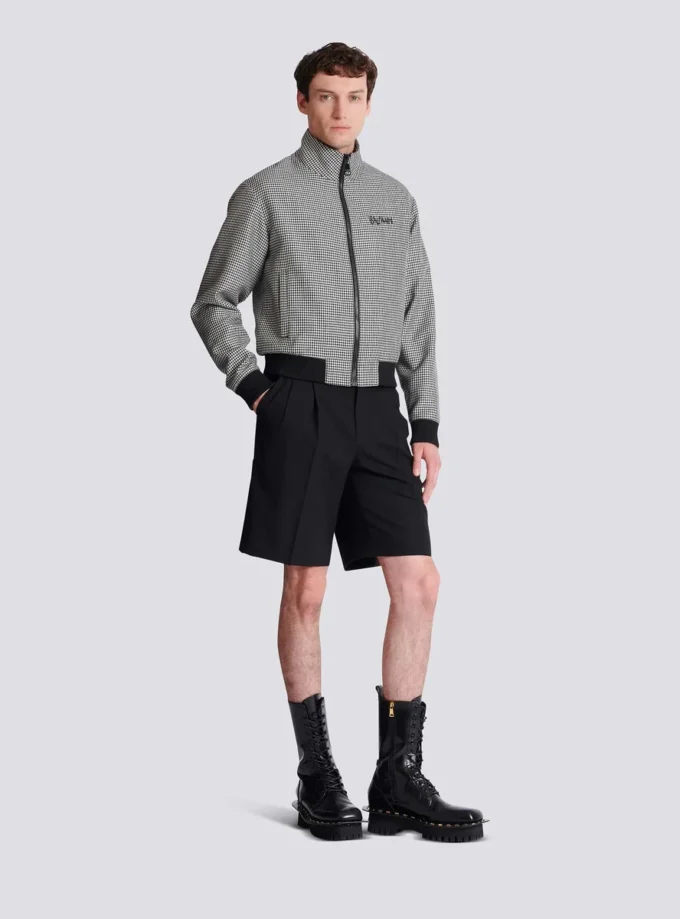Wolljacke mit Hahnentrittmuster Wolljacke mit Hahnentrittmuster
